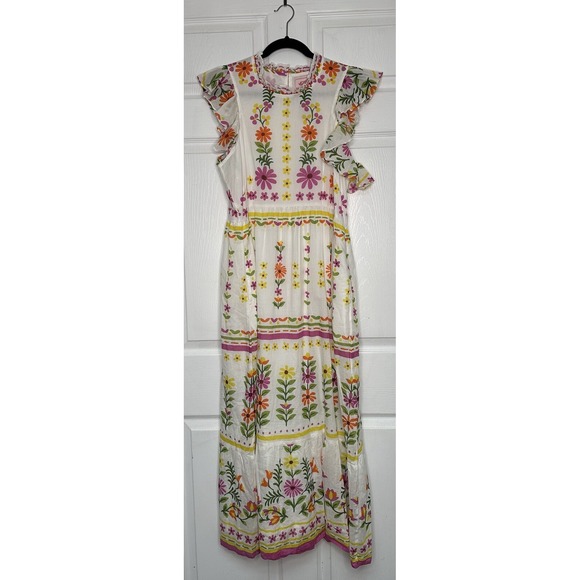 Banjanan Dresses & Skirts - Banjanan Betty Womens XL in Flora Summer White w/pockets Boho Cottagecore Fairy